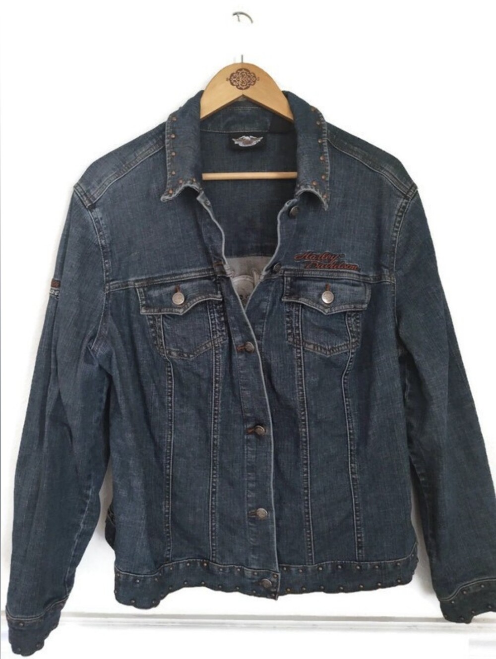 Harley Davidson 105th Anniversary Women's Denim Jacket Size XL